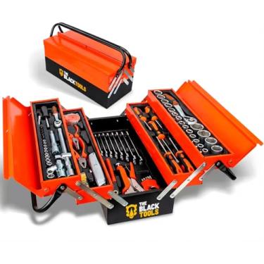 Imagem de Caixa de Ferramentas Sanfonada TTB85 The Black Tools – 85 Peças Profissional em Aço Cromo-Vanádio com Maleta Metálica