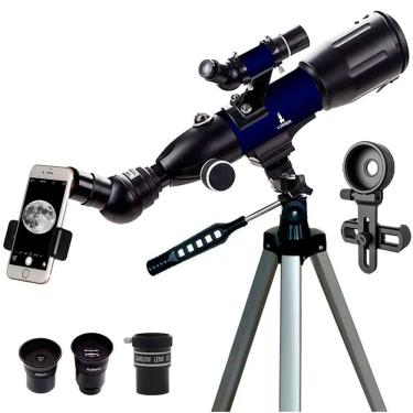 Imagem de Telescópio Astronômico Refrator 400x70 Alumínio com Tripé 120cm Lorben