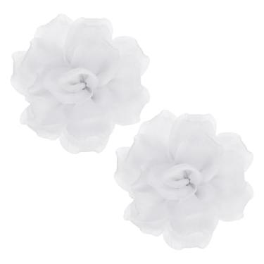 Imagem de PATIKIL 2 peças broche de flor de tecido de cetim grande de 12 cm para mulheres broches florais elegantes de organza para casamento, dança, festa, roupas, vestido, chapéu, acessórios, branco