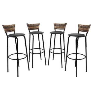 Imagem de Kit 4 Banqueta Cadeira 80cm Balcão Americana Bancada Cozinha Gourmet I