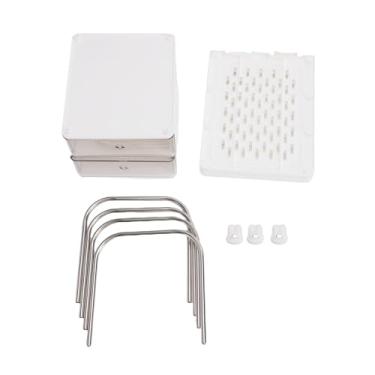 Imagem de Atyhao Organizador de Mesa, Suporte de Livro de Plástico e Aço Inoxidável Com Base Antiderrapante, para Escritório Em Casa, Escola, Dormitório, Organização de Mesa (WHITE)