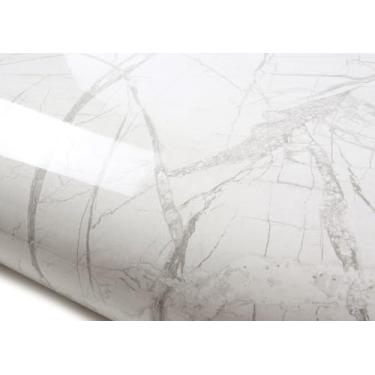 Imagem de ROSEROSA Descasque e cole papel de parede autoadesivo de mármore falso brilhante, acabamento de moldagem de espelho de bancada PGS4137