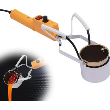 Imagem de Forno Elétrico Portátil Para Fusão De Chumbo Com Temperatura Ajustável De 150 A 450 °c E Cadinhos De 65 Mm, Potência De 380 W E Capacidade De 3000 G Para Moldes De Chumb, 160W/800G