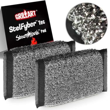Imagem de GRILLART SteamWizards Almofada de substituição para escova de churrasqueira, 2 peças, sem cerdas