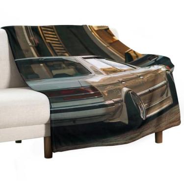 Imagem de HouLaiZhe Cobertor super macio de flanela clássico retrô vintage modificação de carro JDM cobertores refrescantes leves para sofá-cama cadeira sofá carro viagem ao ar livre leve quente 76 cm x 101 cm