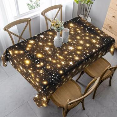 Imagem de Toalha de mesa dourada brilhante à prova d'água, 99 x 139 cm, tecido de camurça pêssego para jantares internos e eventos ao ar livre, resistente a manchas e sem rugas para festas