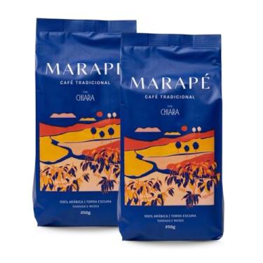 Imagem de Café Marapé Tradicional 100% Arábica Torrado e Moído, em Pó de Torra Escura com Selo ABIC, Origem Brasileira, Ideal para Como Fazer Café Autêntico e Aromático 500g (2, 250 g)