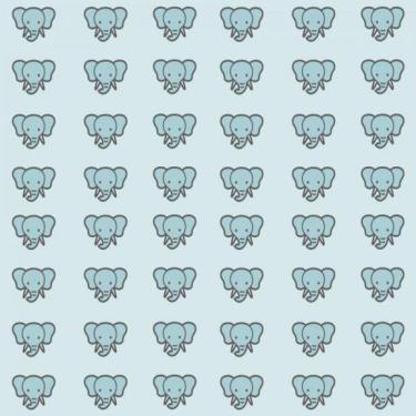 Imagem de Papel De Parede Infantil Elefante Azul