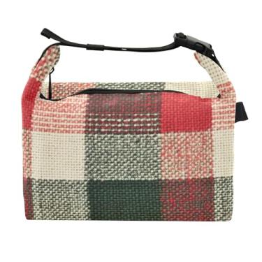 Imagem de STAYTOP Lancheira xadrez de búfalo vermelho de Natal com fivela de alça, lancheira isolada para meninos e meninas, lancheira térmica para trabalho escolar