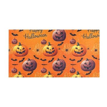 Imagem de Burbuja Tapete de corrida Halloween Abóboras de pelúcia antiderrapante tapete de cozinha suporte de borracha para corredor, quarto, sala de estar, decoração de entrada, lavável na máquina, 51 x 99 cm