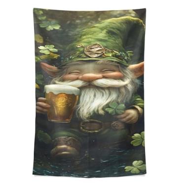 Imagem de STAYTOP Tapeçaria de parede de gnomo fofo para decoração de casa, decoração de dormitório, sala de estar, quarto, tapete de parede (80 × 60 pol)