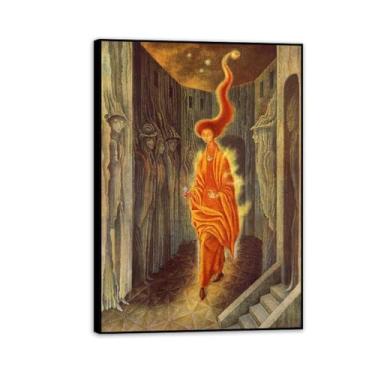 Imagem de Remedios Varo Canvas The Call Posters Wall Art Surrealism Home Decor Remedios Varo impressões artísticas pinturas sala de estar quarto presente decoração de parede 100 x 70 cm (99.1x71.1 cm) moldura