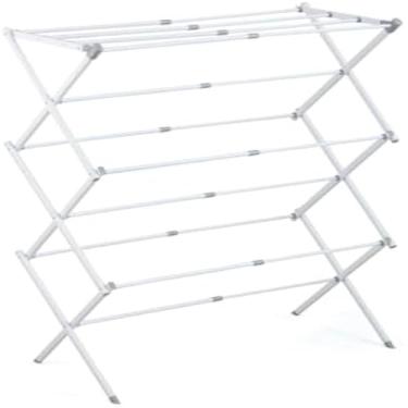 Imagem de Varal de roupa vertical retratil, para casa, otimizacao de espaco, compacto, branco.