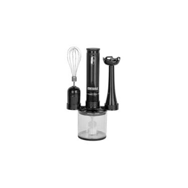 Imagem de Kit Mixer, Processador e Batedor de Alimentos 3 em 1, 200W, 220V, Aço Inox, Preto e Branco, com Copo 700ml