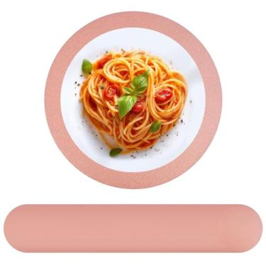 Imagem de Tomeurperf 100 peças de jogo americano de papel ouro rosa, 33 cm, jogo americano de papel brilhante descartável, tapetes decorativos para festa de aniversário, banquete de casamento - ouro rosa