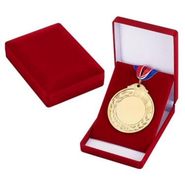 Imagem de NBEADS 2 peças, caixa de armazenamento com exibição de medalha única, caixa de apresentação de moedas de desafio, caixa de exibição de medalha de veludo, caixa de exibição de prêmio para corredores