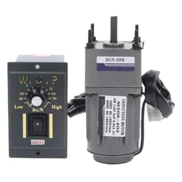Imagem de S25HH0 Motor redutor de engrenagem CA 6W 220V 6,9RPM-415RPM 2IK6GN-C 2GN15K com regulador de velocidade ajustável CW CCW motor monofásico (rosqueado, 2GN75K 0-16RPM)