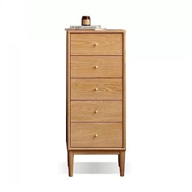 Imagem de Cômodas Cômoda com 5 gavetas, cômoda de madeira armazenamento, quarto, armário maciça, mesa cabeceira alta para sala estar
