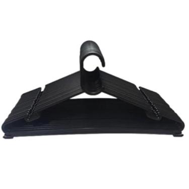 Imagem de Cabides Linha Premium 8 Peças Pretos Reforçados Adulto - Durável Não Deforma Roupa Pesada, Ideal Closet Armário