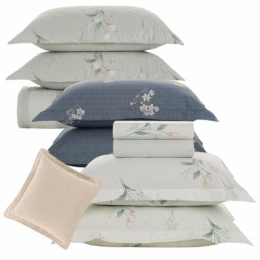 Imagem de Kit Colcha Queen + Jogo de Lençol Karsten, 10 Peças, 100% Algodão Percal, 200 Fios (Lydia, Queen)