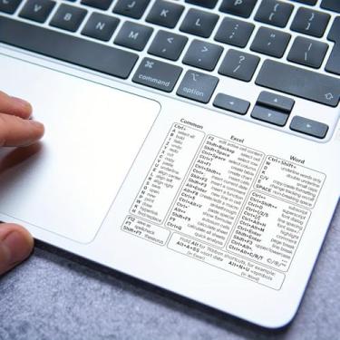 Imagem de Adesivos de atalho de teclado como guia de teclado, atalho de função Excel e Word, folha de referências do PC Office para janela, Mac, vinil, branco claro