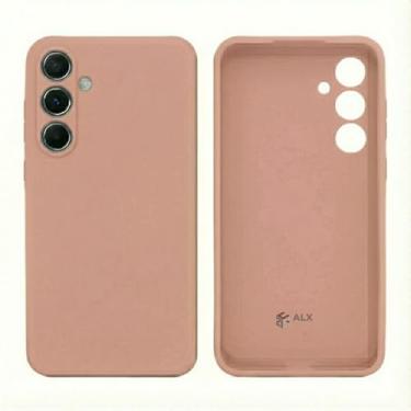 Imagem de Capa de Silicone TPU Aveludada Compatível com A56 – Case Macia com Proteção de Câmera e Interior Aveludado (ROSA IOGURTE)