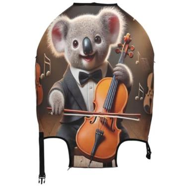Imagem de Joisal Linda capa protetora de bagagem de coala para violoncelo serenata capa fofa de proteção para viagem férias essenciais, Linda serenata para violoncelo de coala, L, Fits 26-28 Inch Case, Capa de