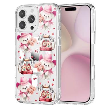 Imagem de OFQKOAKS Capa para iPhone 16 Pro Max, compatível com MagSafe, bonito e romântico, caubói, urso, vintage, capa magnética para celular dos namorados, capa protetora transparente e macia para amantes