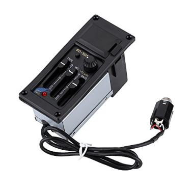 Imagem de EQ Equalizer Preamp para violão acústico de 3 bandas com captador piezoelétrico controle timbre e volume indicador verificação bateria ampla frequência 20Hz-20kHz amplificador sintonizador