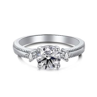 Imagem de GemKing AY120001-S-W-WH-10 alianças de casamento femininas promessa de prata esterlina para seu anel de noivado estilo ocidental construa seu próprio design de diamante feminino, 5, Prata esterlina