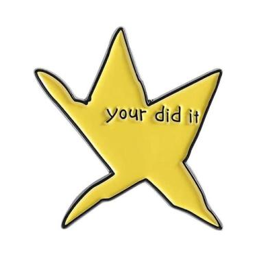 Imagem de Broche De Esmalte Criativo Pentagrama Com Frase Inspiradora, Presente 