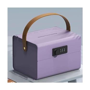 Imagem de Caixa de economia de senha quadrada de metal requintado criativo cofrinho com alça de transporte para homem mulher fácil de armazenar