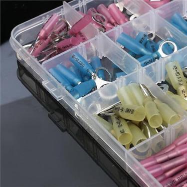 Imagem de Kit de conector de cabo de fio elétrico sortido com 240 peças de terminais de crimpagem com isolamento de crimpagem conjunto de pontas de garfo 10-22AWG