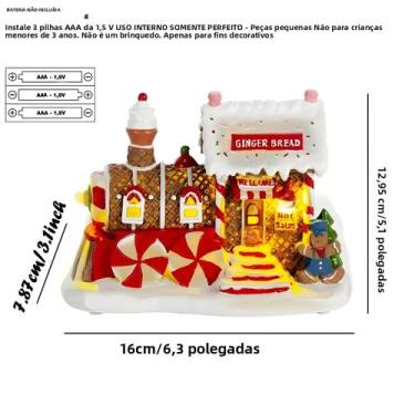Imagem de Casa De Trem De Gengibre, Decoração De Vila Natalina, Figurinha Ilumin