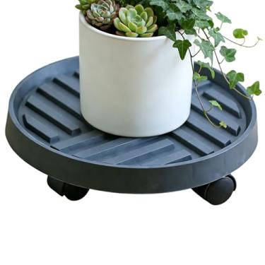 Imagem de Carrinho para Plantas com Rodas - Bandeja para Vasos de Interior - Base Rolante de Plantas com Rodízios Bloqueáveis - para Vasos de Flores em Jardim e Pátio para Uso Interior e Exterior