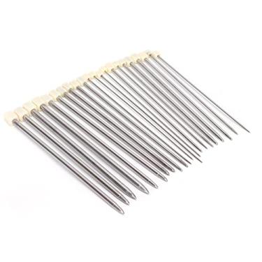Imagem de 22 unidades de agulhas de tricô de aço inoxidável retas de ponta única ferramentas de tecelagem de lã artesanal para projetos de tricô DIY suéteres chapéus cachecóis luvas meias (35 cm/13,8 pol.)