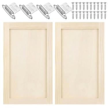Imagem de Vechor 2 peças de 30,5 cm L x 61 cm A portas de armário de cozinha inacabadas com dobradiças, substituição de porta de armário estilo coqueteleira para cozinha, banheiro, penteadeira, armário