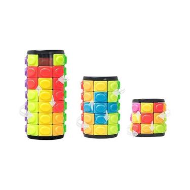 Imagem de Cubo De Quebra-Cabeça IQ Fit Rotate Slide Tangram Cilíndrico Brinquedo