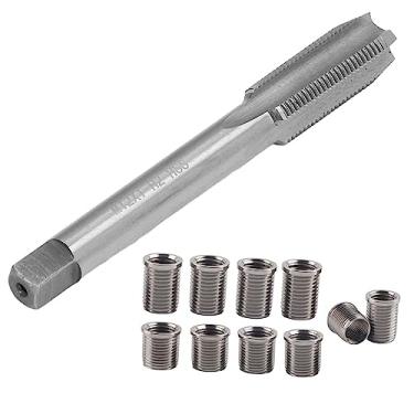 Imagem de Dioche Kit de Reparo de Rosca Profissional Conjunto de Ferramentas de Cilindro Reamer Universal para Motores a Gasolina Geradores Máquinas de Aço Inoxidável Tamanho M10x1.0 M12x1.0