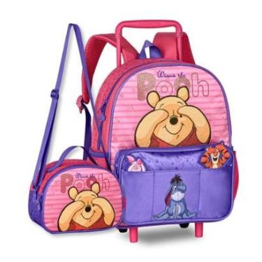 Imagem de Ursinho Pooh Mochila com Lancheira Termica Kit Escolar Feminino-Feminino