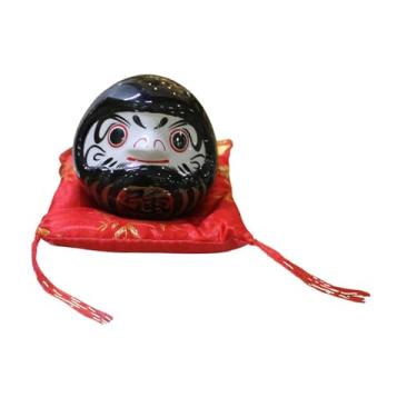 Imagem de Ioensy Cofrinho Daruma de Cerâmica para Mesa, Coleção de Bonecas Daruma, Estatueta Japonesa, Pote para Economizar Dinheiro, Ideal para Bar, Hotel e Decoração, Preto