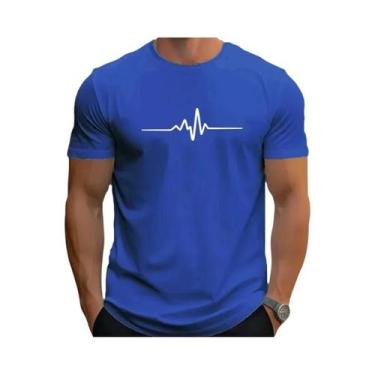 Imagem de Camiseta Masculina Slim Fit De Algodão Com Estampa Gráfica Casual De V