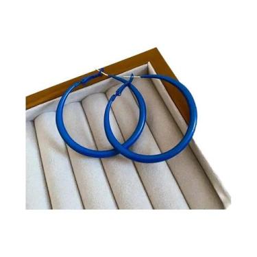 Imagem de Brincos De Argola Em Acrílico Azul Em Forma De C Para Mulheres, Joias 