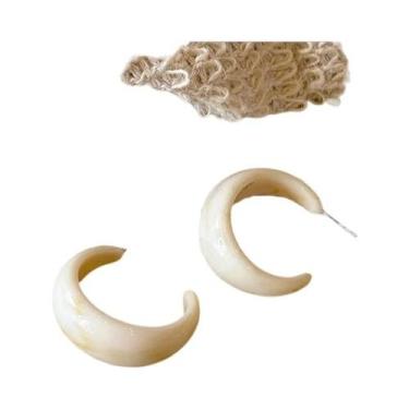 Imagem de Brincos De Argola Em Acrílico Azul Em Forma De C Para Mulheres, Joias 