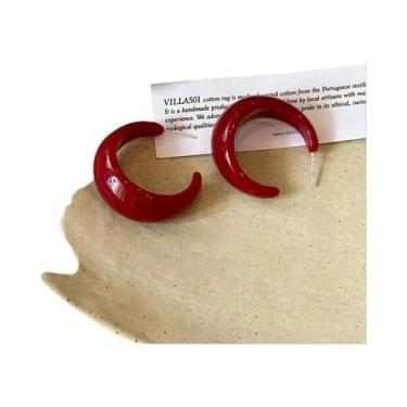 Imagem de Brincos De Argola Em Acrílico Azul Em Forma De C Para Mulheres, Joias 