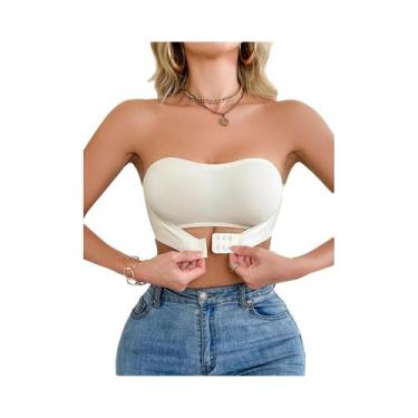 Imagem de Sutiã Sem Alças para Mulheres com Fecho Frontal e Efeito Push Up, Conf