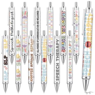 Imagem de Motipuns 12 peças de presentes para fonoaudiólogos, canetas esferográficas SLP, presente de agradecimento ao fonoaudiólogo, lembrancinhas de festa de aniversário, Natal, Ação de Graças, para mulheres