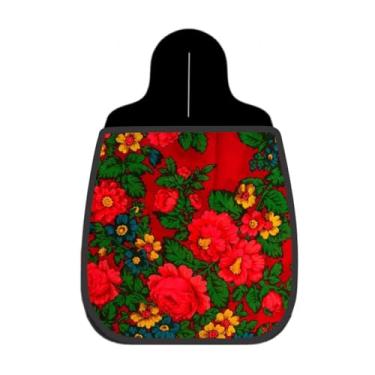 Imagem de Lixeira De Carro Organizador Lixinhocar Floral Clássico Rosas Fundo Vermelho