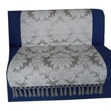 Imagem de Manta sofa pequena cinza medalhão 1,80x0,90 sala quarto - Nosso Lar De