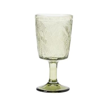 Imagem de Taça vintage em relevo de folha, copo de champanhe de vinho texturizado soprado à mão de 297 g (verde)